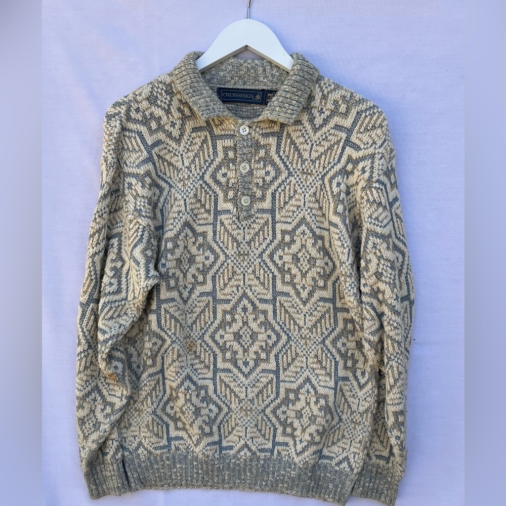 Men’s 100% Cotton Crossings Dad Grandpa Core Sweater Size S